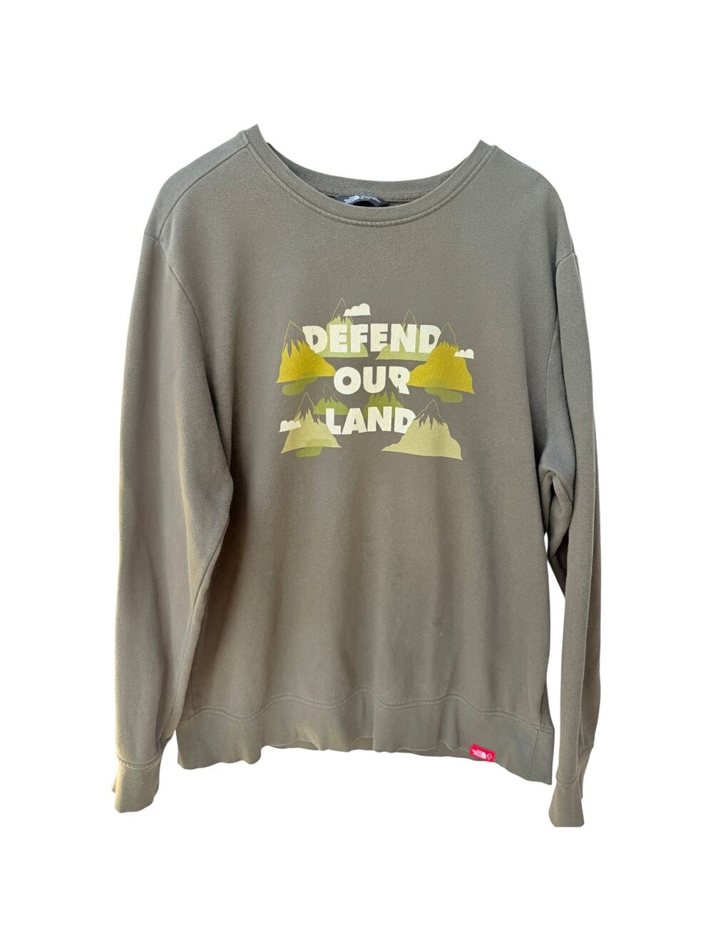 The North Face Defend Our Land Sweatshirt Mens XL Green Graphic Pullover